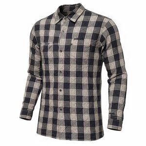 Men's Checkered Casual Button Down Shirt - Black and Gray
